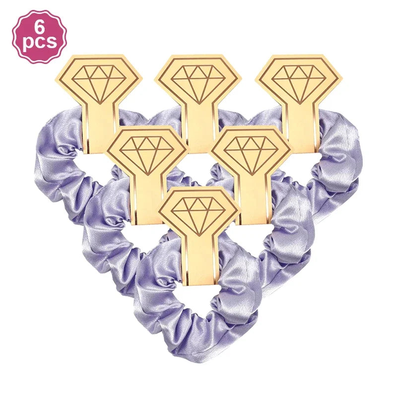 6 PC Bridesmaid Scrunchies 29 DIFFERENT COLORS