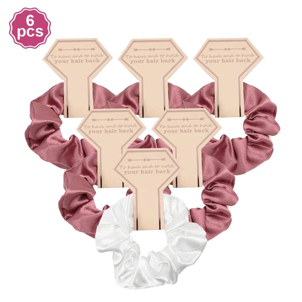 6 PC Bridesmaid Scrunchies 29 DIFFERENT COLORS