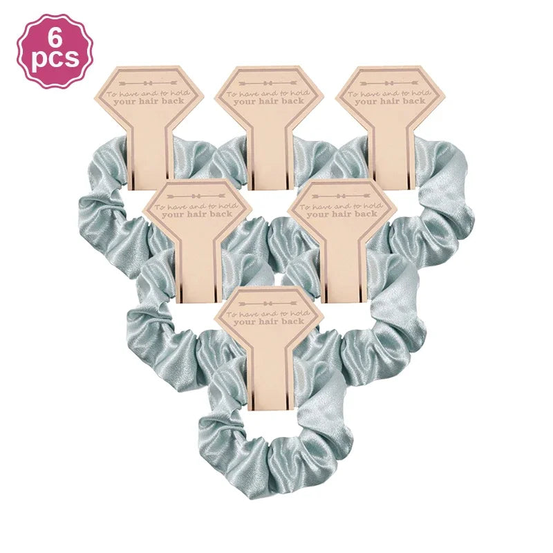 6 PC Bridesmaid Scrunchies 29 DIFFERENT COLORS