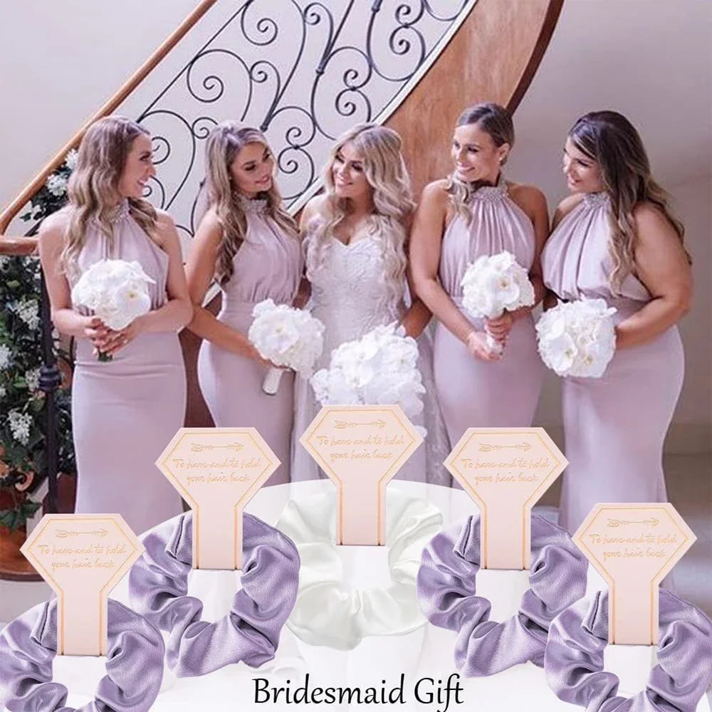 6 PC Bridesmaid Scrunchies 29 DIFFERENT COLORS