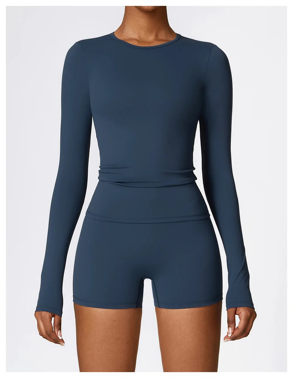Women Yoga Solid Sports Top Long Sleeve Gym Workout Running Shirts Quick Dry Fitness Gym Sport Wear