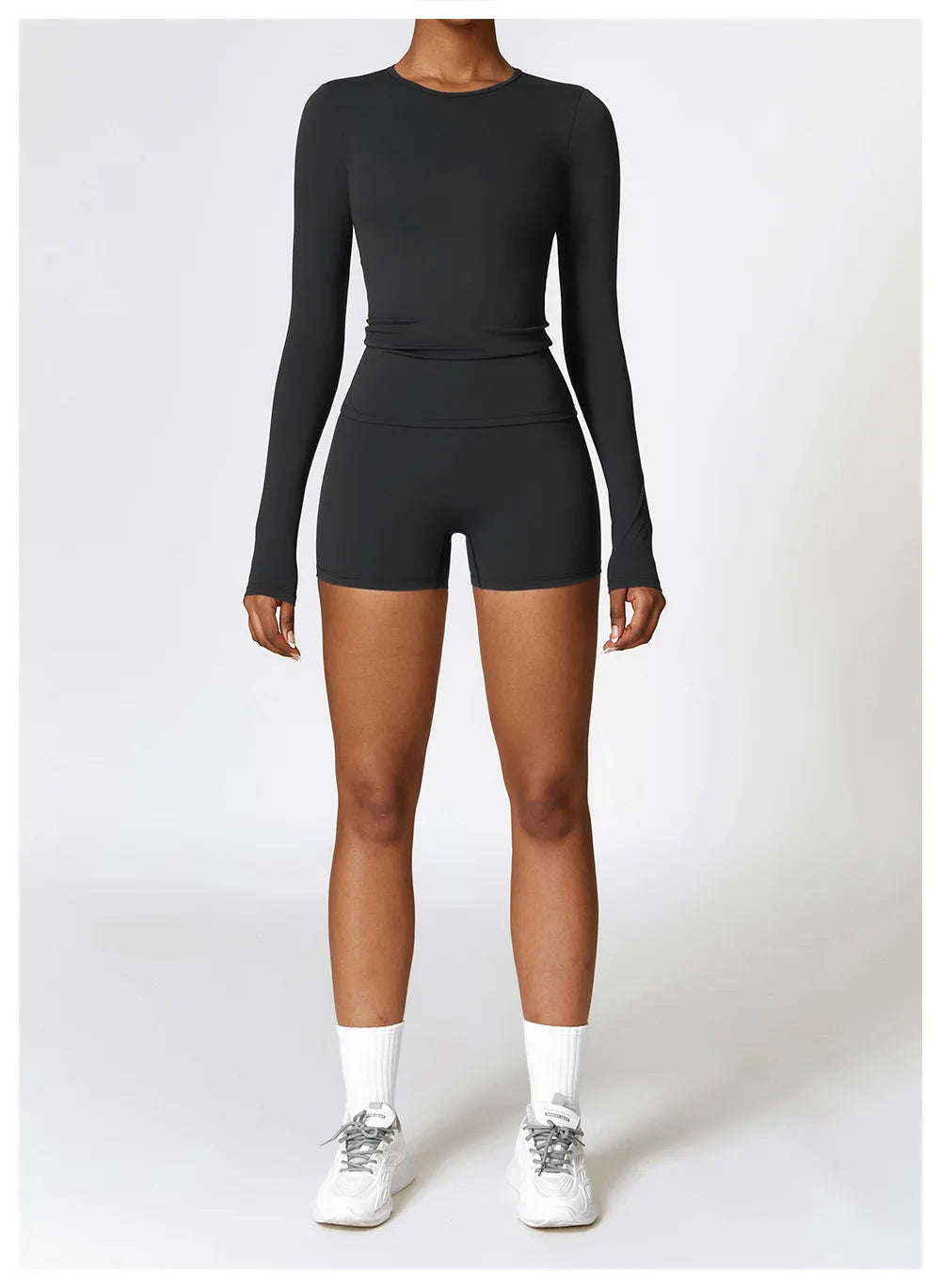 Women Yoga Solid Sports Top Long Sleeve Gym Workout Running Shirts Quick Dry Fitness Gym Sport Wear