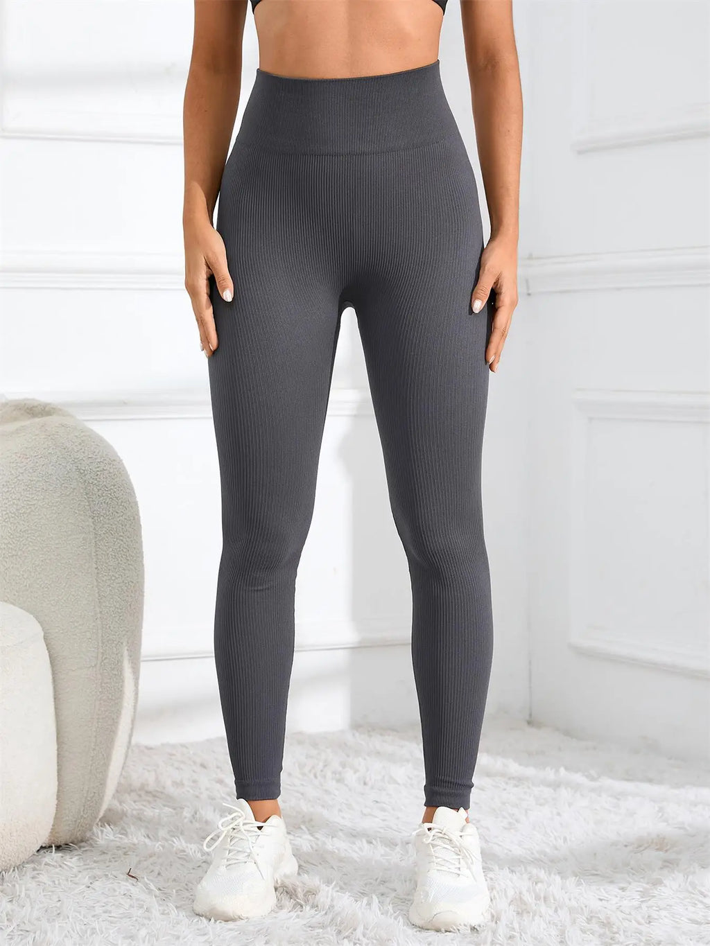High Waisted Seamless Yoga Leggings Ribbed Sportswear Tights Fitness Apparel for Women Gym and Casual Wear for Fall & Winter