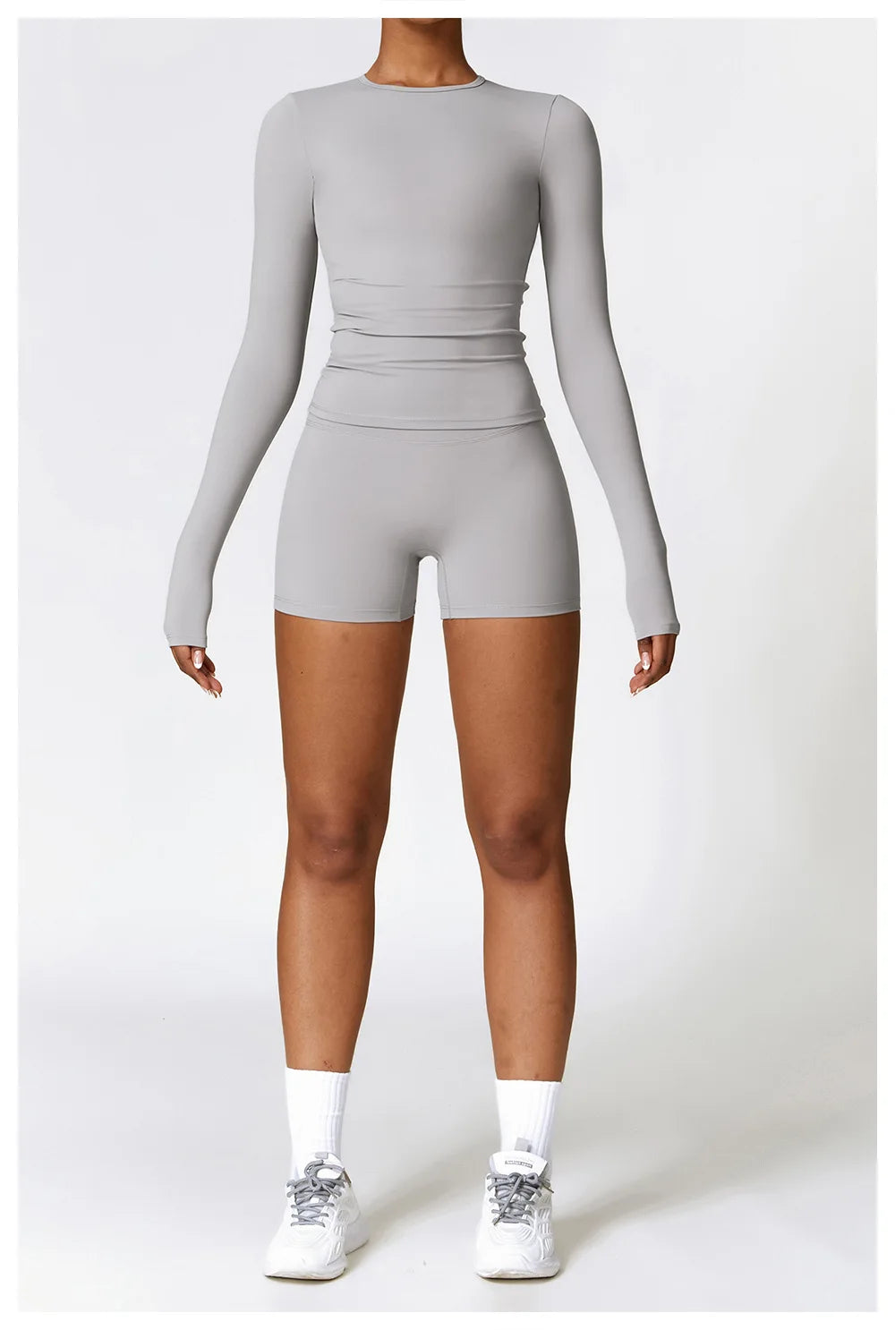 Women Yoga Solid Sports Top Long Sleeve Gym Workout Running Shirts Quick Dry Fitness Gym Sport Wear