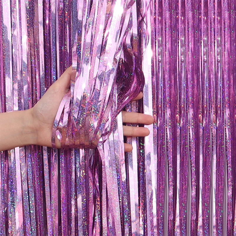 Party Background Decoration Foil Fringe Curtain Sequin
