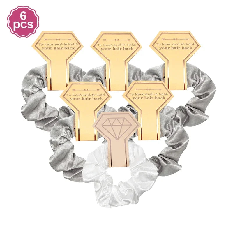 6 PC Bridesmaid Scrunchies 29 DIFFERENT COLORS