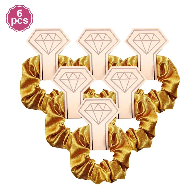 6 PC Bridesmaid Scrunchies 29 DIFFERENT COLORS