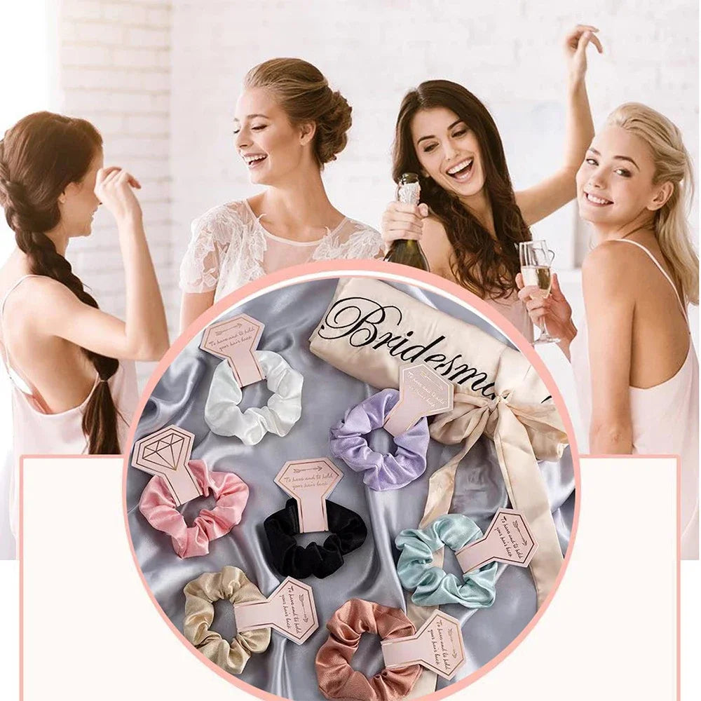 6 PC Bridesmaid Scrunchies 29 DIFFERENT COLORS